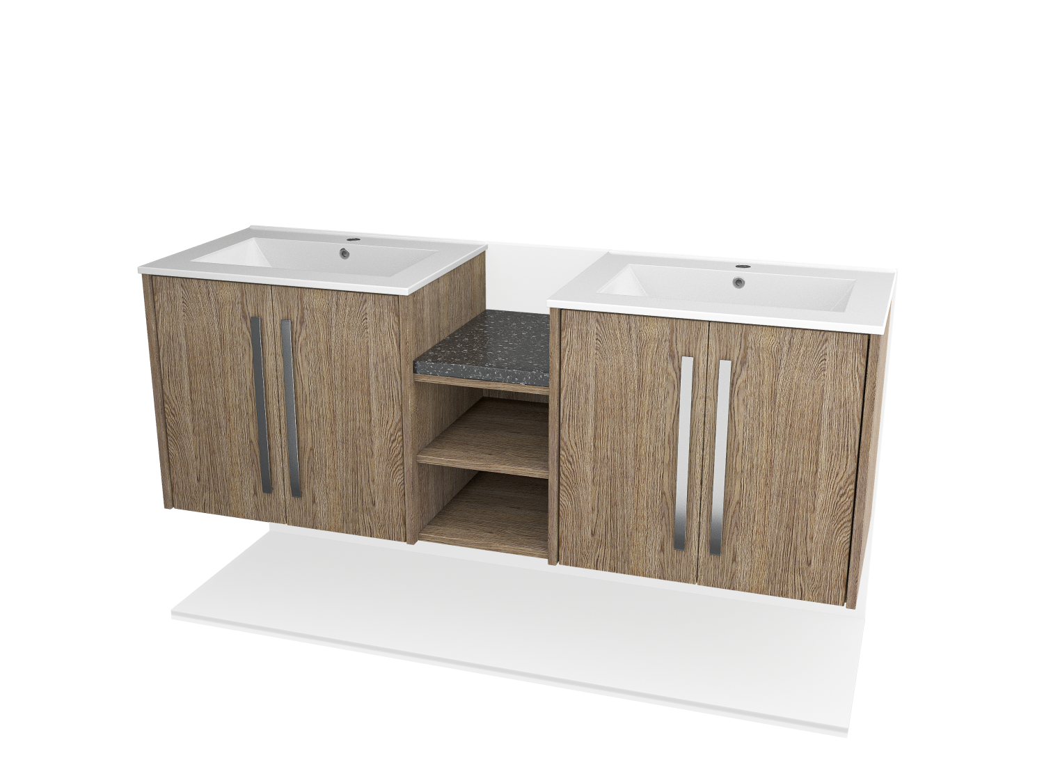 Wall Mounted Double Sink With Double Doors