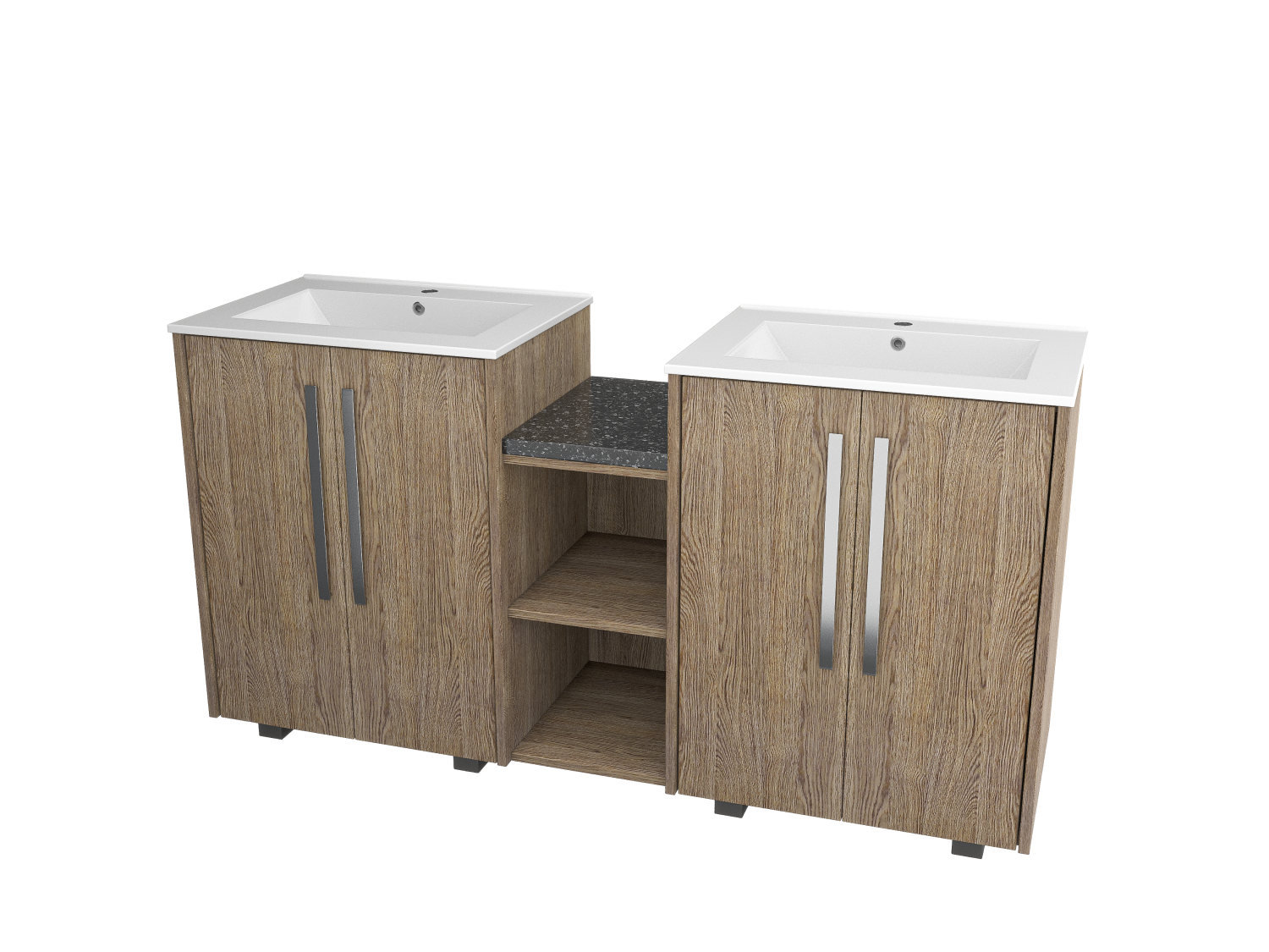 Freestanding Double Sinks With Double Doors